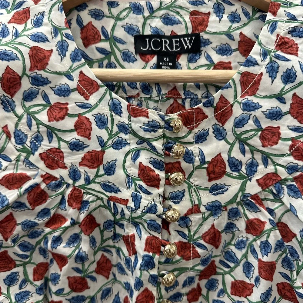 New - J.Crew Floral Print Long-Sleeve Blouse